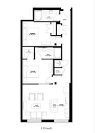 Millworks_2 Bedroom Floor Plan