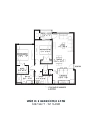North Range Crossings_2 Bedroom Floor Plan