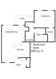 Park Manor_1 Bedroom Floor Plan