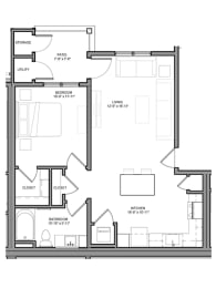 Preserve at Highland Ridge_1 Bedroom Floor Plan