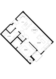 River North_1 Bedroom Floor Plan