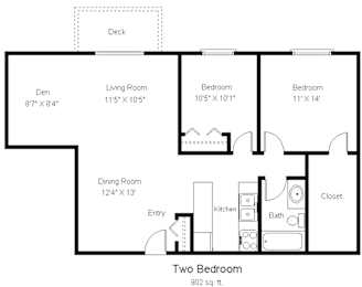 Somerset Properties_2 Bedroom Floor Plan
