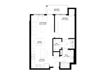 1 Bedroom Floor Plan at The Legends of Spring Lake Park 55+ Living, Spring Lake Park, 55432
