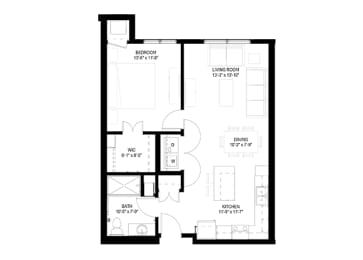 1 Bedroom Floor Plan at The Legends of Spring Lake Park 55+ Living, Spring Lake Park Minnesota