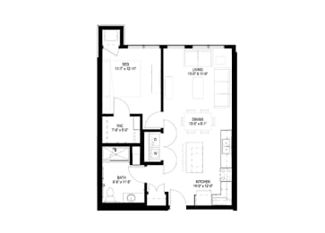 1 Bedroom Floor Planat The Legends of Spring Lake Park 55+ Living, Spring Lake Park, MN 55432