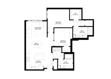 2 Bedroom Floor Plan at The Legends of Spring Lake Park 55+ Living, Spring Lake Park Minnesota