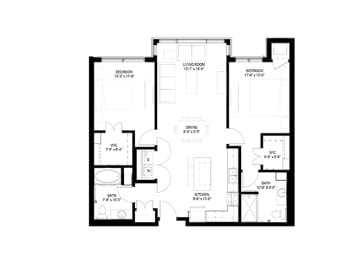 2 Bedroom Floor Plan at The Legends of Spring Lake Park 55+ Living, Minnesota