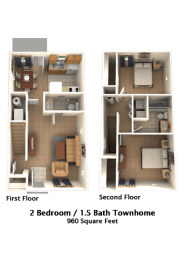 Waterview_Two Bedroom Townhome