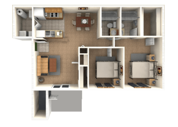 Waterview_2 Bedroom Floor Plan