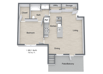 Windy Ridge_1 Bedroom Floor Plan