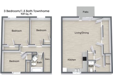 Woodside Village_3 Bedroom Floor Plan
