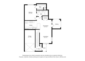 A3 Floor Plan at Woodway Village, Austin Texas
