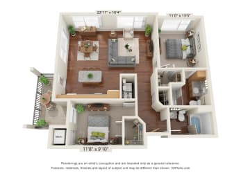 Centennial Crossings_Bedroom B4 Floor Plan