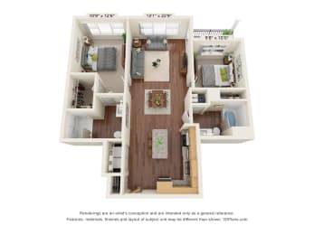  Floor Plan Two Bedroom - B3