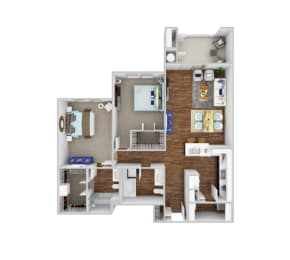Dorsey Floor Plan at Mariposa at Spring Hollow Saginaw 55+ Apartments, Texas, 76131