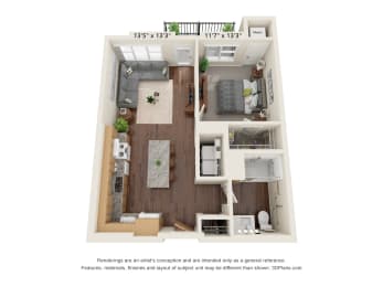 1D ADA Floor Plan at Orville Commons, Minnesota