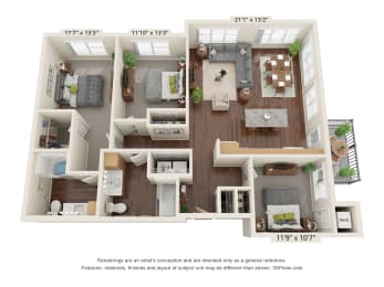 3B_ADA Floor Plan at Orville Commons, Woodbury, MN