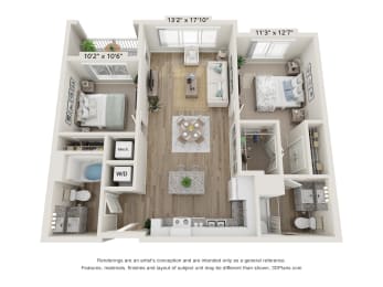 2 bed 2 bath at Sandpiper Glen 62+ Apartments, Orlando
