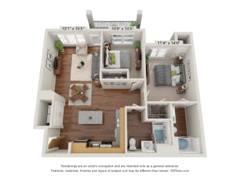 2 bed 2 bath C at The Meridian Apartments, Decatur