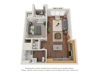 1A ADA Floor Plan at The Paramount, Atlanta Georgia