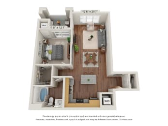 1B Floor Plan at The Paramount, Atlanta