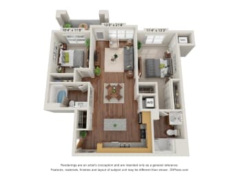 2B Floor Plan at The Paramount, Atlanta, GA 30331