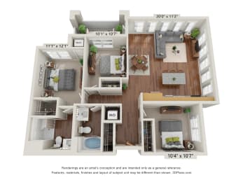 3A Floor Plan at The Paramount, Atlanta, GA
