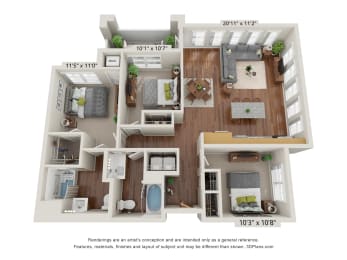 3A ADA Floor Plan at The Paramount, Atlanta, 30331