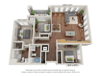 3B Floor Plan at The Paramount, Atlanta Georgia