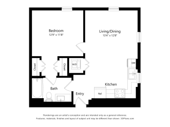 1BD_FloorPlanType1Mat Upper Post Flats, Minnesota, 55111