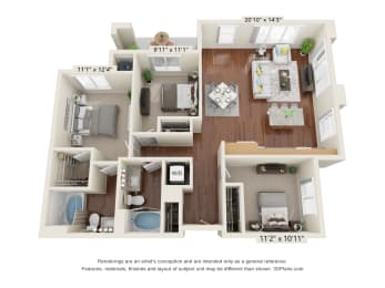 Vista Ridge_3 Bedroomat Vista Ridge Apartments, Phoenix, 85041