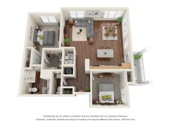 B3 Floor Plan at Willow Place 55+ Apartments, McDonough, GA