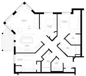 Three Bedroom - B Floorplan at The Grainwood Senior Apartments, Prior Lake, MN