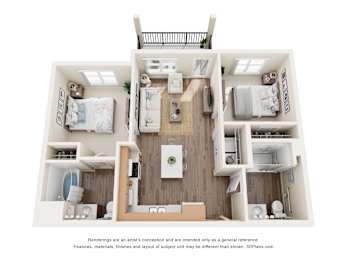 B1 Type A Floor Plan at The Maddox on Eagle, Oklahoma City