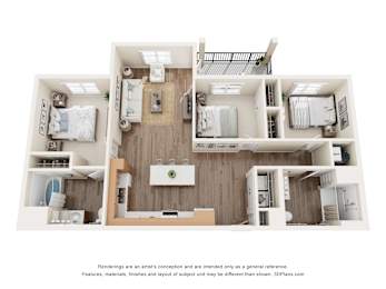 C1 Type A Floor Plan at The Maddox on Eagle, Oklahoma City, OK
