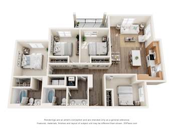 D1 Floor Plan at The Maddox on Eagle, Oklahoma City, OK, 73179