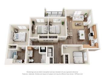 D1 Type A Floor Plan at The Maddox on Eagle, Oklahoma City, 73179