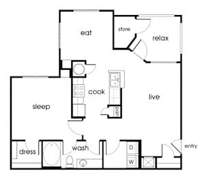 A1 Floor Plan at Magnolia Pointe, Durham, NC