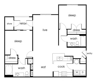 B1 Floor Plan at Magnolia Pointe, Durham, 27704