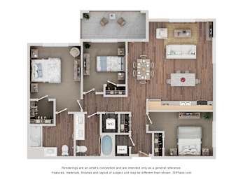 3 bed 2 bath A at Maison at Solivita Marketplace Apartment Homes, Kissimmee, 34758