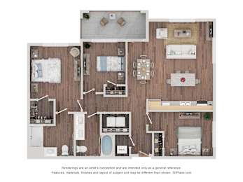3 bed 2 bath C at Maison at Solivita Marketplace Apartment Homes, Kissimmee