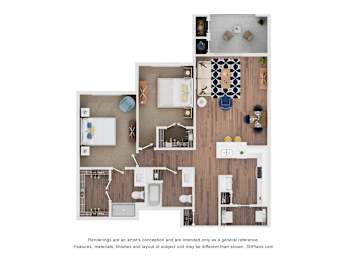 Dorsey Floor Plan at Pacana Park 55+ Apartments, La Porte
