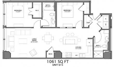 IIB6 Floorplan at Arcade Apartments, Missouri