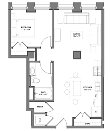 IK6 Floorplan at Arcade Apartments, Missouri, 63101