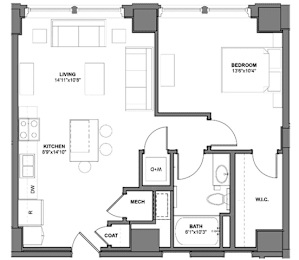 IV6 Floorplan at Arcade Apartments, Missouri, 63101