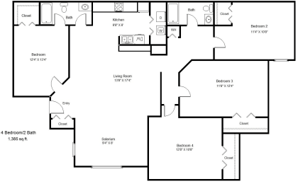 Nassau Bay_4 Bedroom Floor Plan