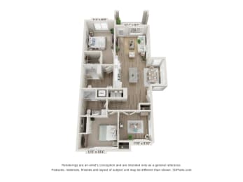 3TA - Cottage Wheelchair Accessible Floor Plan at Osprey Park 62+ Apartments, Kissimmee, Florida