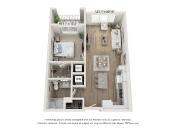 1AV ADA Floor Plan at Osprey Park 62+ Apartments, Kissimmee, FL