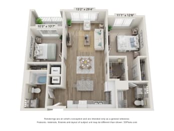 2AV ADA Floor Plan at Osprey Park 62+ Apartments, Kissimmee, 34758