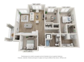 3AV ADA Floor Plan at Osprey Park 62+ Apartments, Kissimmee, FL, 34758